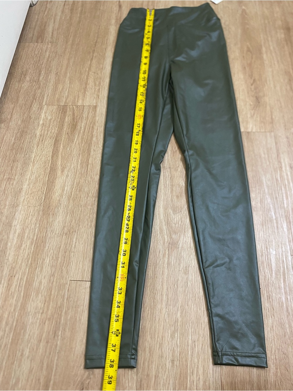 Offline Faux Leather High-Waist Skinny Leggings in Olive - Picture 4 of 5